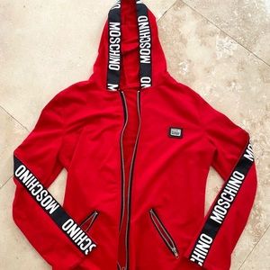 red moschino zip jacket